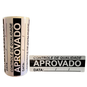 Adesivo Controle de Qualidade APROVADO – Rolo 100 Etiquetas