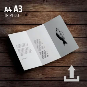 Folhetos Tripticos – A4 | A3 – T01 – Carregue o seu ficheiro