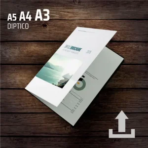 Folhetos Dípticos A5 | A4 | A3 – DP1 – Carregue o seu ficheiro