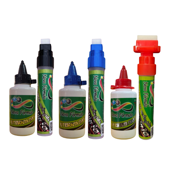 Kit Cartazista para Cartazes Grandes – Combo de 3 canetas maiores + 300ml de tinta para cartaz - Image 2
