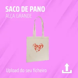 Saco de pano em algodão | Alça grande | Personalizado